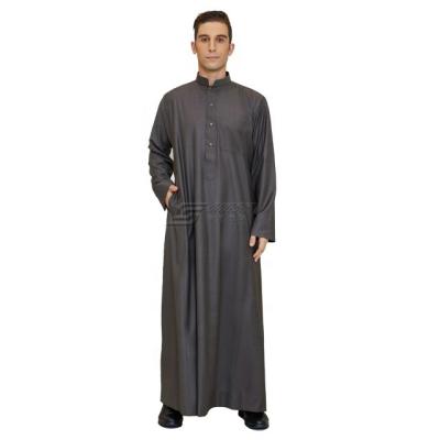 China Spun Polyester Or TR Fabric Thobe Embroidery Design Islamic Saudi Abaya Or Korean Hot Sale Imitation Moroccan Men Latest Fabric Style For Men for sale