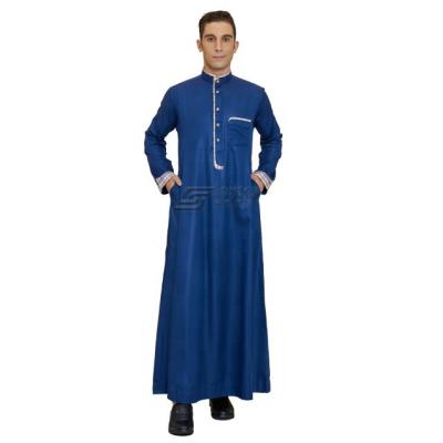 China Polyester spun or TR fabric Arabian Arabian Thobes Saudi Daffah Thobes or Imitation Korean Men Muslim Clothing Fabric for sale