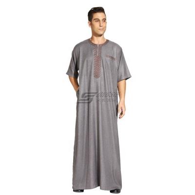 China Polyester spun or TR fabric Arabia abaya Islamic men's clothing or Korean fabric Middle East fashion design imitation islamic men's clothing for sale