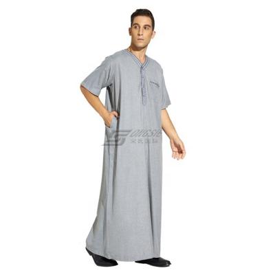 China Polyester spun or TR fabric Arabia abaya Islamic men's clothing or Korean fabric Middle East fashion design imitation islamic men's clothing for sale