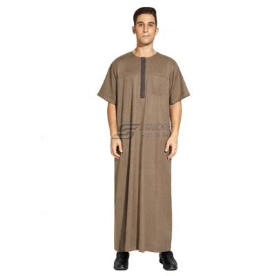 China Spun Polyester or Imitation Korean Fabric Men Thobe High Quality Modern Arab Moroccan Islamic Dress Traditional Muslim Clothing for sale