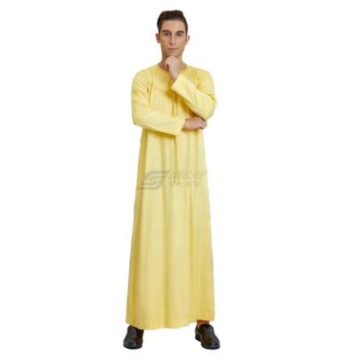 China Spun Polyester Or TR Fabric Men Thobe Arab Islamic Clothing Oman Robe Or Imitation Korean Fabric Muslimah Robe Muslim Robes for sale