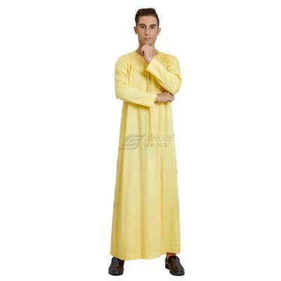 China spun polyester or TR fabric or best imitation fabric korean wholesale islamic clothing men muslim arabic thobe thobe jubba for men men islamic clothing thobe for sale