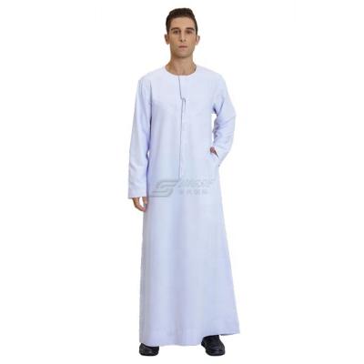 China Spun Polyester Or Dubai Oman Arabic Worship Service Embroidery TR Fabric Or Imitation Collar Muslim Men'S Stand Korean Fabric Robe for sale