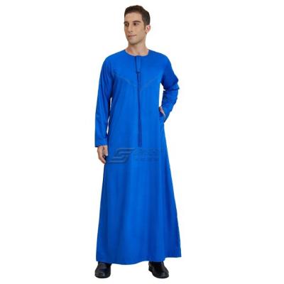 China Hot Selling Mens Robe Imitation Middle East Oman Polyester Or TR Fabric Middle East Oman Polyester Or Korean Imitation Robe Mens Round Collar Arabian Robe Islamic Clothing Men Thobe for sale