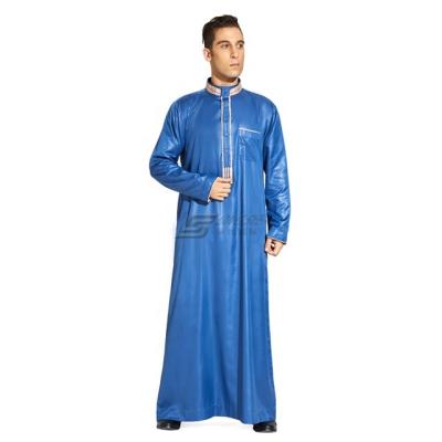 China Polyester Spun Or Matching Arab Muslim Mens Robe Custom TR Fabric Or Imitation Korean Fabric Qatar Mens Muslim Men Dress Islamic Clothing Robe Islam for sale