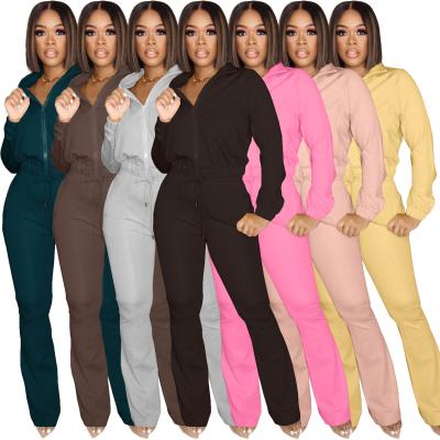 China Fashion Breathable Wholesale Sweated Sets Winter Thick Clothes Crop Hoodie Sweatshirts Pant Suit Knitted 2 Piece Knit Panty Set Women for sale