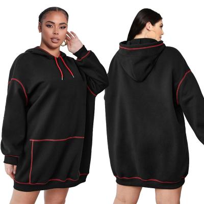 China 2021 Breathable Women's Blouses Plus Size Autumn Sweater Borders Women Clothing Sweaters Solid Colors Sweatshirt Hoodies Thick Sweater Dress for sale