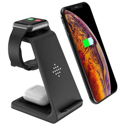 China Hotel Household Qi 3 in 1 Wireless Charging Dock for iPhone11Pro/Xr/Xs/AirPods pro/iWatch5 Wireless Charger for SamsungS10/Buds/Watch for sale