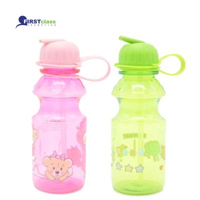 China Kids Suction Tube Cute Cartoon Straw Water Cup Outdoor Water Bottle for sale