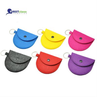 China Mini Money Wallet Bag Semicircle Waterproof Dust Proof Different Colors Felt Money Bag for sale