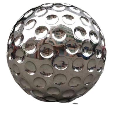 China Corrosion Resistance Large Outdoor Landscape Stainless Steel Metal Golf Ball Sculpture for sale