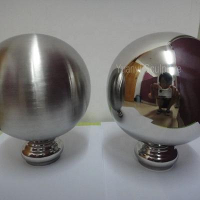 China Factory Direct Modern Garden Decoration Brushed 16 18 20 Inch Stainless Steel Hollow Ball for sale