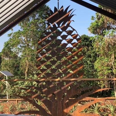 China Europe Pineapple Garden Corten Steel Garden Art Screen for sale