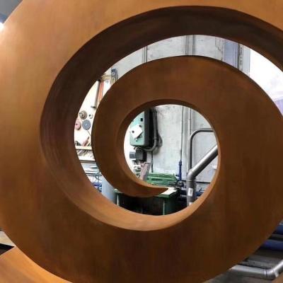 China Abstract Rusty Spiral Design Metal Outdoor Garden Corten Steel Sculpture from Europe for sale