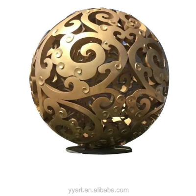 China Corrosion Resistance Stainless Steel Large Outdoor Garden Art Metal Sphere Sculpture for sale