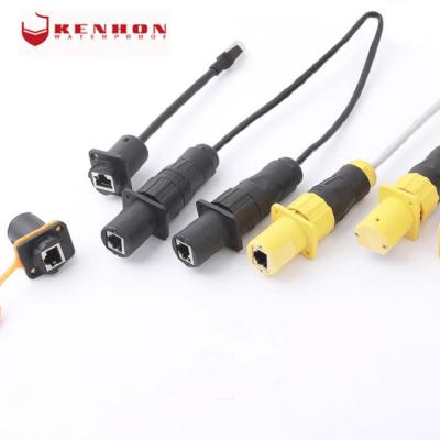 China Factory Customization 10 Pin Cat 6 7 Rj45 Waterproof Pass Through Connector Plug Price for sale