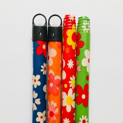 China Eco - Friendly Colorful PVC Covered Outdoor Wooden Broom Handle Broom Stick for sale