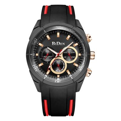 China European and American top brand simple chronograph men's watch silicone strap silicone alloy case fashion casual men's watch for sale