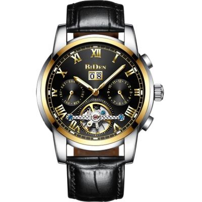 China New BIDEN Men's 2021 Luxury Men's Watch Fashion Brand Watch Automatic Mechanical Stainless Steel Leather Leather for sale