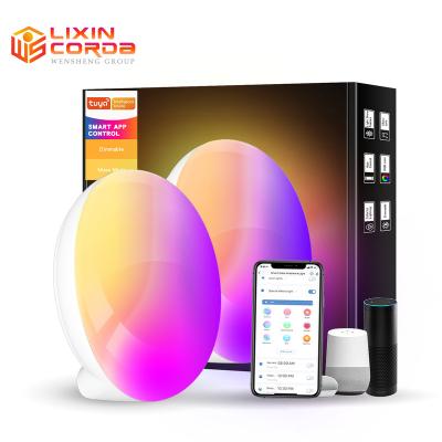 China Modern Indoor Desk Smart Night Moon Lighting Table Lamp Table Light Indoor Bedside 16 Million Colors for sale