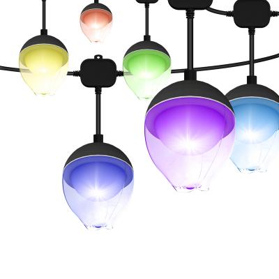 China Outdoor LANDSCAPE RGB String Lights, IP65 Water Resistant 20 LED Bulbs with DIY and 8 Scene Modes, Linkable and Dimmable for Garden for sale