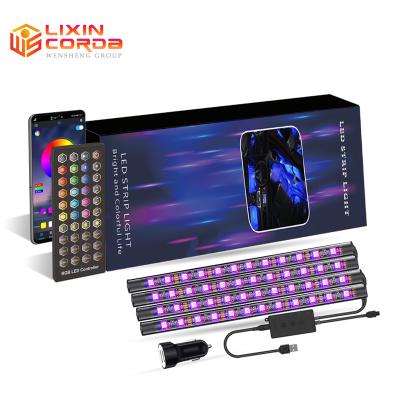 China Newest Indoor RGB BT Led Decoration Light For Car Interior LED Light Strips RGB Led Atmosphere Light for sale