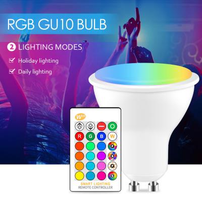 China Residential LED RGBW RGBWW Lampada LED Light 110V 220V LED Light Bulb 8W GU10 Lamp 16 Colors Changeable With IR Remote Controller for sale