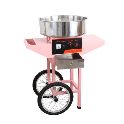 China Commercial Supplying Electric Pink Commercial Cotton Candy Floss Machine With Trolley Candy Floss Machine With Trolley Candy Floss Maker With Trolley Hot Sale for sale