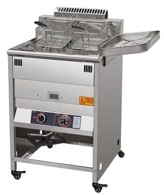 China Hotels Gas Fryer with Thermostat 17L 2Tanks and 2Baskets for sale