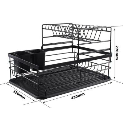 China Custom Wholesale Home Kitchen Rack Double Sink Window Drain Rack Metal Storage Dish Cup Dish Rack for sale