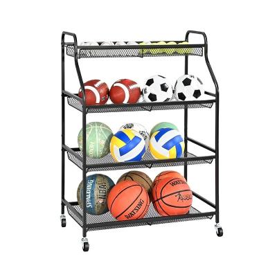 China Kitchen Basketball Rack Ball Sporting Goods Storage Rollers Block Large Capacity Home Fitness Tool Rack for sale