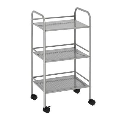 China Kitchen Bathroom 3 Tier Storage Cart Rolling Serving Organizer Rack 3 Tier Serving Rolling Cart For Kitchen for sale