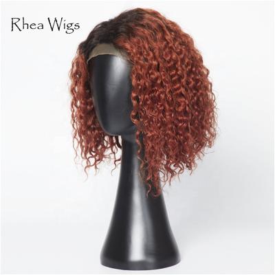 China Deep Wave 4x4 Deep Wave Closure Wig Brazilian Remy Human Hair Curly Front Lace Wig Supplier for sale