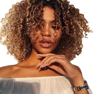 China Hot-Product Afro Wave 16 Inches Beautiful Afro Women Kinky Curly Half Wig With Headband Aisaide for sale