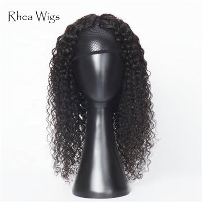 China High Quality Curly Hair 24 Inches 100% Afro Kinky Curly Half Wig With Headband Full Machine Made Wig for sale