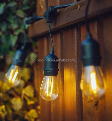 China Interior & Exterior Decoration Interior & Outdoor decor in stock 48ft outdoor waterproof string lights with s14 2w led bulbs and us plug in for the perfect garden patio for sale