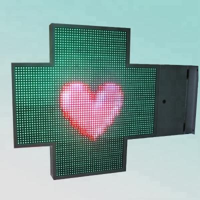 China Text 1024X1024mm Double Sides RGB 3d Led Pharmacy Cross Display for sale