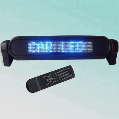 China Portable Blue Programmable Text CE RoHS 12V P4.6mm 7X50pixel Car Scrolling Led Roof Signs for sale