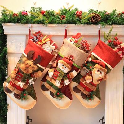 China Festival Decoration Selection 2021 Modern Luxury Custom Velvet Knitted Blank Sublimation Christmas Stockings For Embroidery for sale