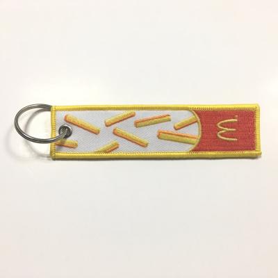 China 50% Embroidery Factory Direct Sale Price Lock Border Two Sides Custom Embroidered Key Chain Logo China Manufacturer for sale