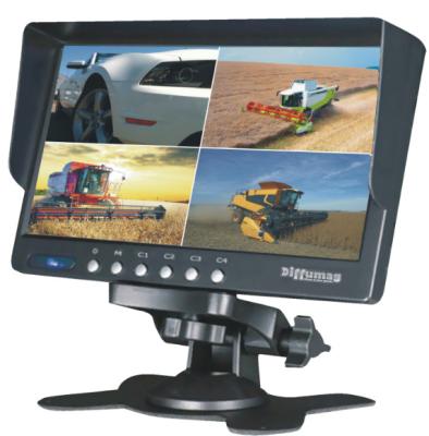 China Quad Splitter Car LCD Monitor 7 Inch , Vehicle LCD Monitor For Heavy Duty Truck / Bus for sale