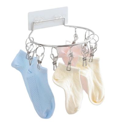 China Modern Stainless Steel Wall Hanging Circular 10 Clip Drying Rack Easy To Use For Bathroom for sale