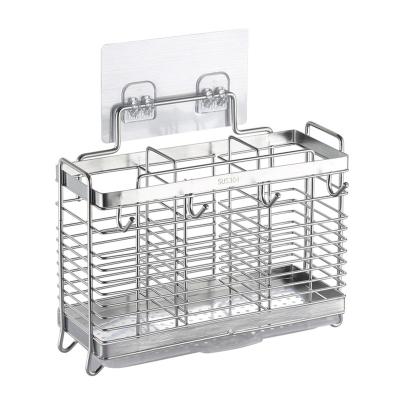 China Viable 304 Stainless Steel Kitchen Chopsticks Knife Spoon Storage Rack Easy To Use For Kitchen for sale