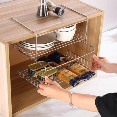 China Hot Sale 201 Stainless Steel Multi Layer Basket Storage Cabinet Finished Shelf Shelf Shelf Storage for sale