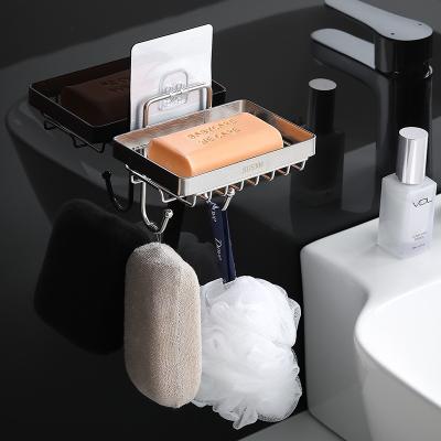 China Modern Nail Free Drain Soap Holder For Bathroom Luxury Wall Mounted Soap Dish Rack for sale