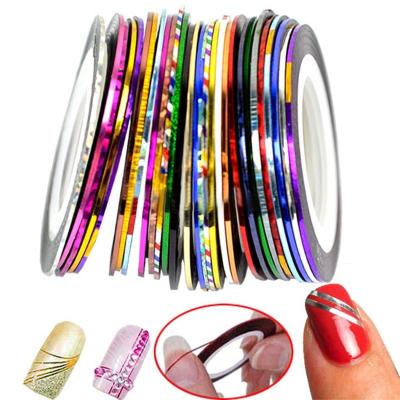 China New Arrival Metal Manicure Profession 32 Different Colors Rolls Bar Line Diy Strip Nail Art Tips Decoration Sticker Care for sale