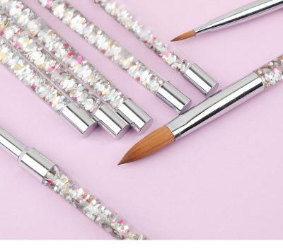 China 4# 6# 8# 10# 12# 14# 16# Kolinsky Acrylic Nail Paint Brush Metal Hair Tools PVC Beauty Packing Unit Pcs Color Nail Art Material handle for sale