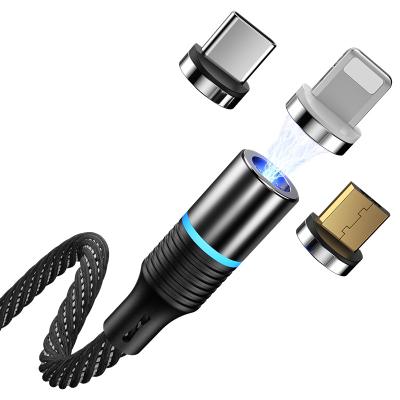 China Round Shape Magnetic 3 In 1 Charging Cable Wholesale 3 In 1 Connectors Magnetic Usb Cable 5A Magnetic Charging Charging Cable for sale