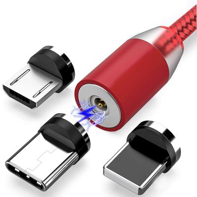 China Magnetic Plug 3 Flat Plug 3 In 1 Micro Usb Magnetic Fast Charging Cable Type Usb C Phone Data Cable Charger For Samsung Android IOS for sale